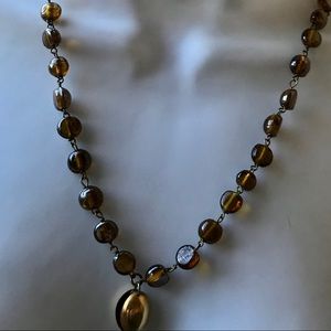 12-inch Celia Landman amber bead necklace